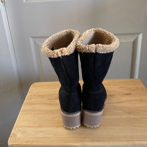 Women’s Fashion Winter Plus Fleece Warmth, Snow Lamb Wool, Thick Wedge Heel boot - Picture 5 of 12